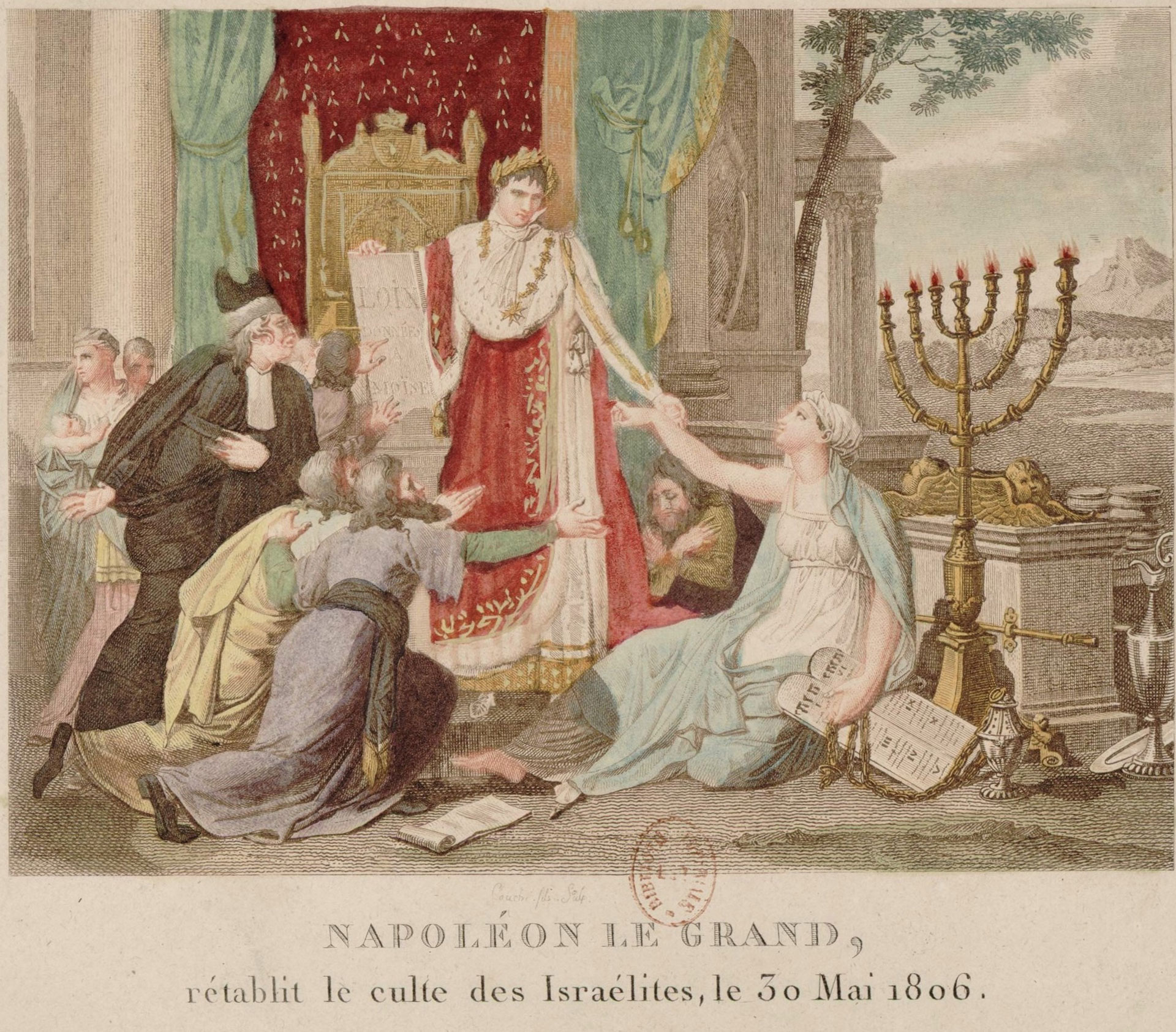 Napoleon erlaubt den Juden ihre Religionsausübung, 30. Mai 1806 (L.F. Couché)